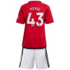 Fotbalové dresy Manchester United Mengi 43 Dětské Domácí Dres 2023-24 Krátký Rukáv